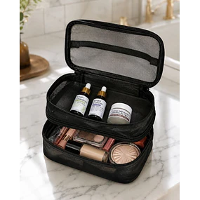 Cosmetiquero neceser doble compartimento