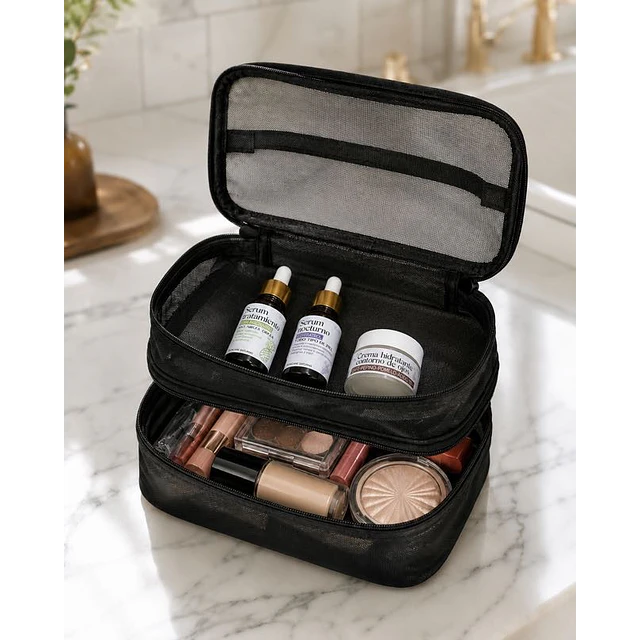 Cosmetiquero neceser doble compartimento
