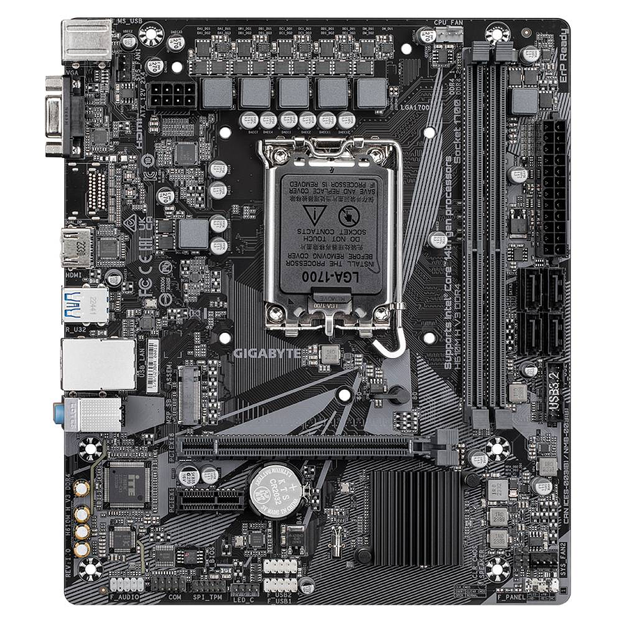 Placa Madre Gigabyte H610M H V3 DDR4 - Micro ATX, Soporte Intel 12ª/13ª/14ª Gen 2
