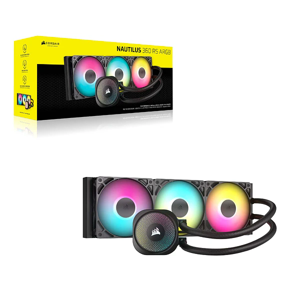 Water Cooler Corsair NAUTILUS 360 RS ARGB Black Intel/AMD 1