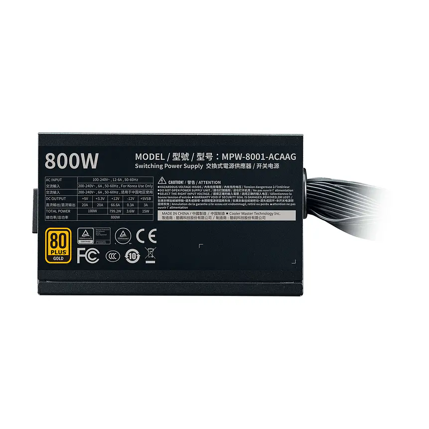 Fuente de Poder Cooler Master G800 Gold 800W 80 Plus ATX 4