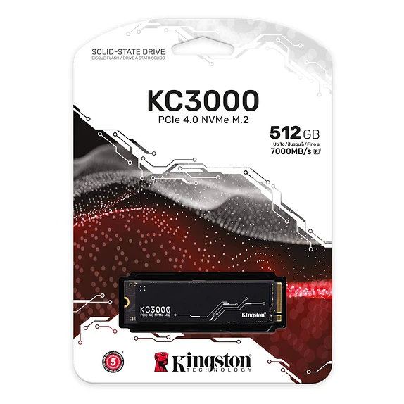 SSD Kingston KC3000 512GB M.2 NVMe PCIe 4.0 – Lectura 7000MB/s, Escritura 3900MB/s 3