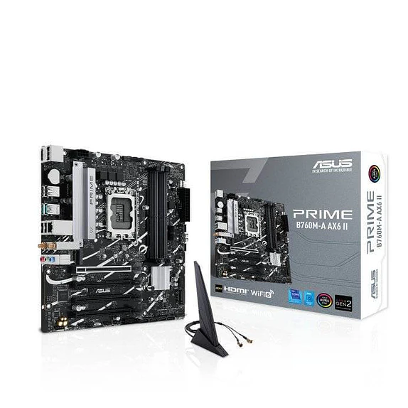 Placa Madre ASUS PRIME B760M-A AX6 II DDR5 Wi-Fi 6 Micro-ATX 1
