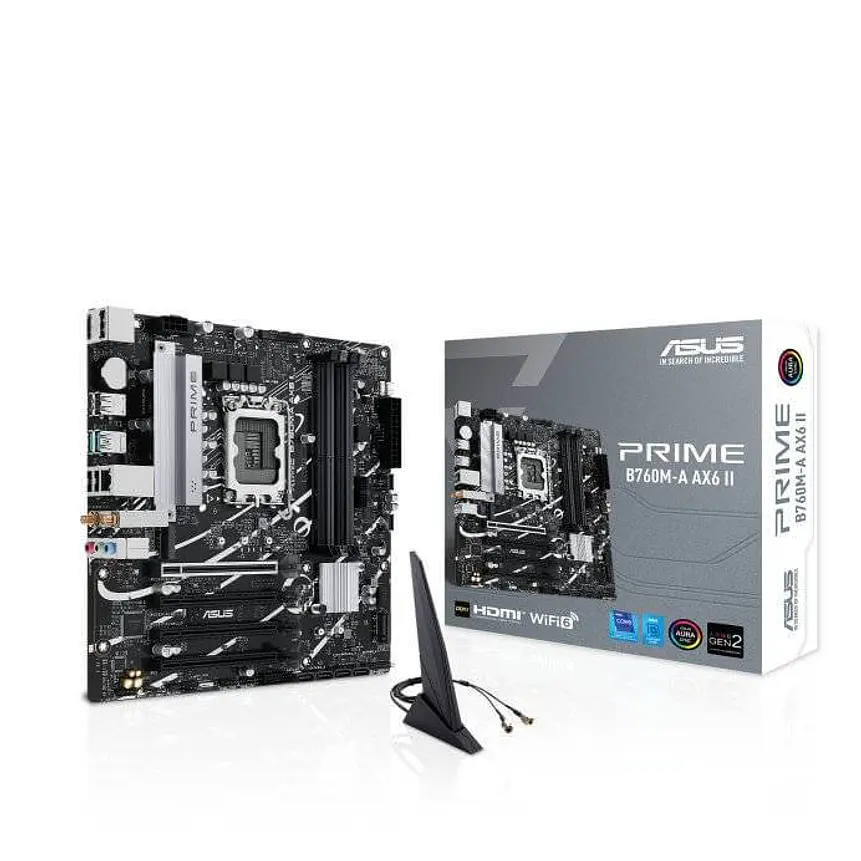 Placa Madre ASUS PRIME B760M-A AX6 II DDR5 Wi-Fi 6 Micro-ATX 1