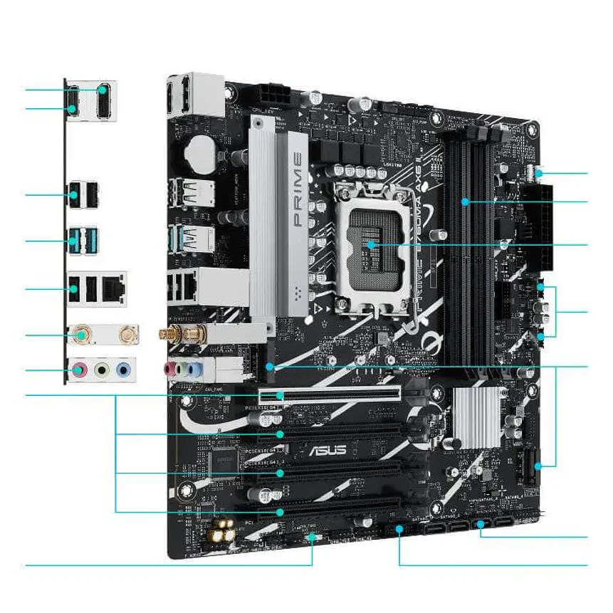 Placa Madre ASUS PRIME B760M-A AX6 II DDR5 Wi-Fi 6 Micro-ATX 3