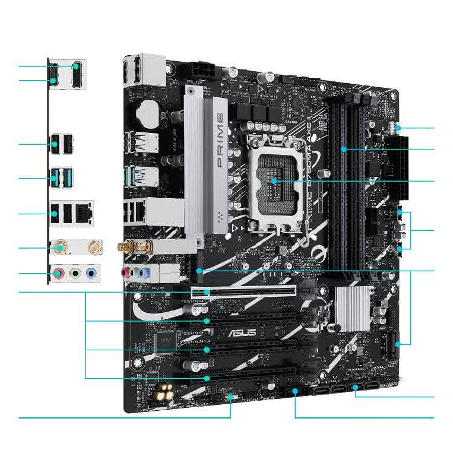 Placa Madre ASUS PRIME B760M-A AX6 II DDR5 Wi-Fi 6 LGA 1700 3