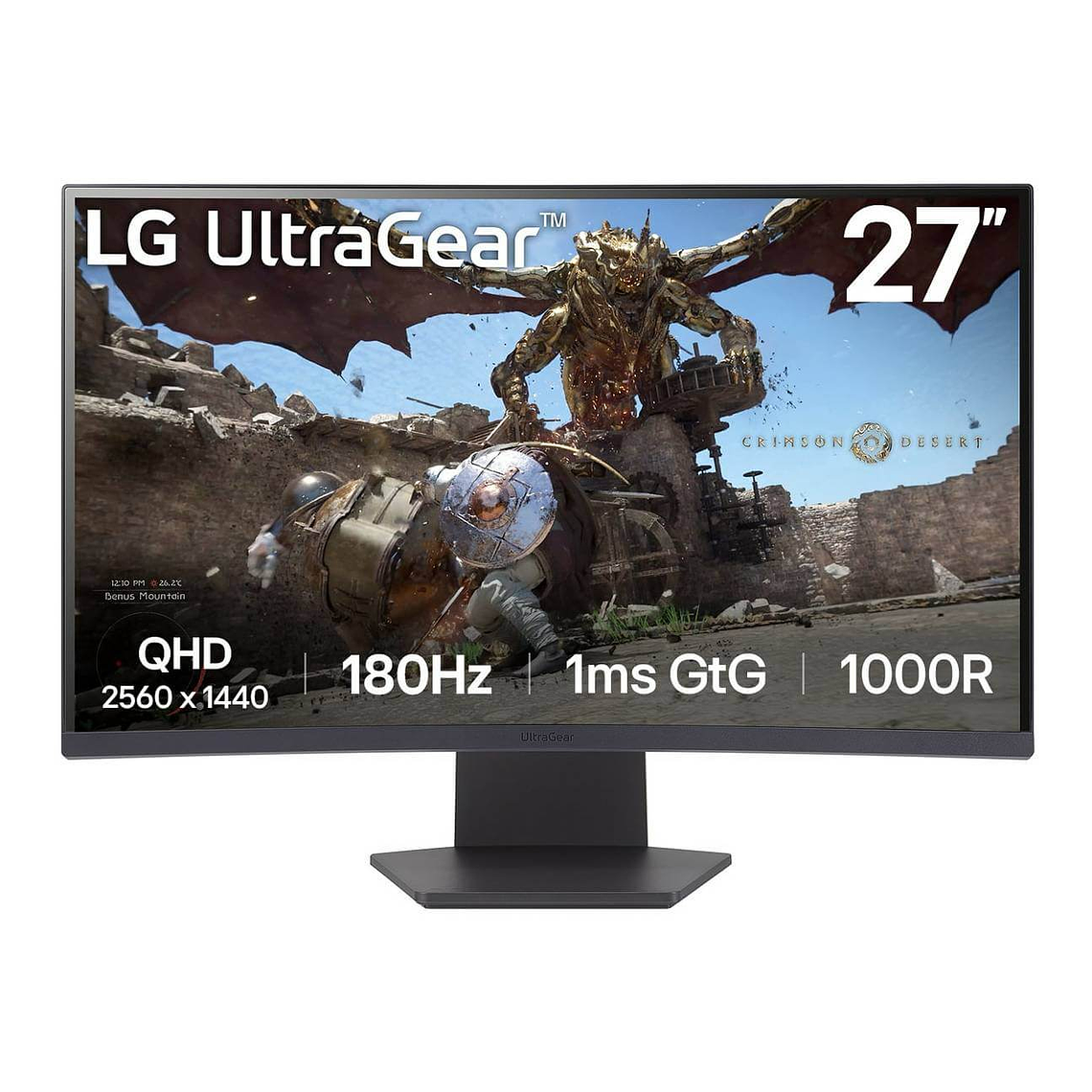 Monitor Gamer LG UltraGear 27GS60QC-B Curvo QHD 180Hz 1ms VA HDR10 1