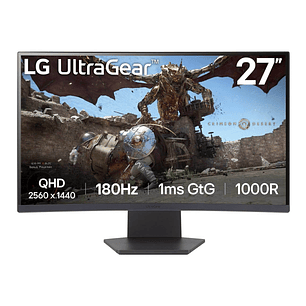 Monitor Gamer LG UltraGear 27GS60QC-B Curvo QHD 180Hz 1ms VA HDR10