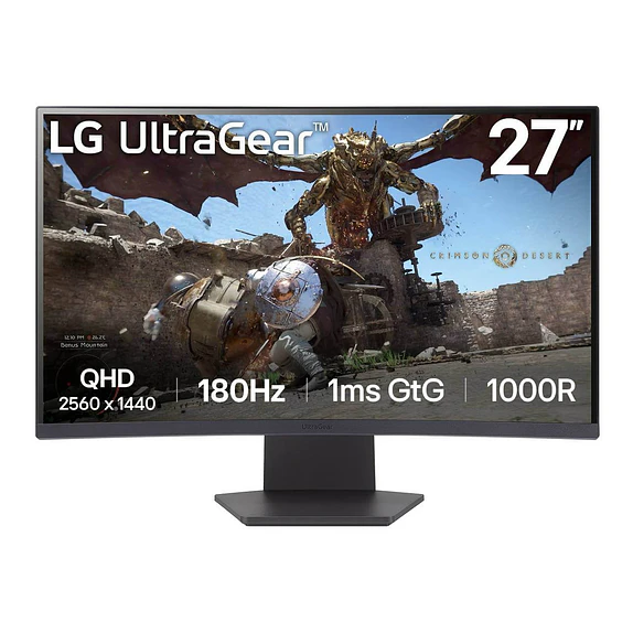 Monitor Gamer LG UltraGear 27GS60QC-B Curvo QHD 180Hz 1ms VA HDR10 1