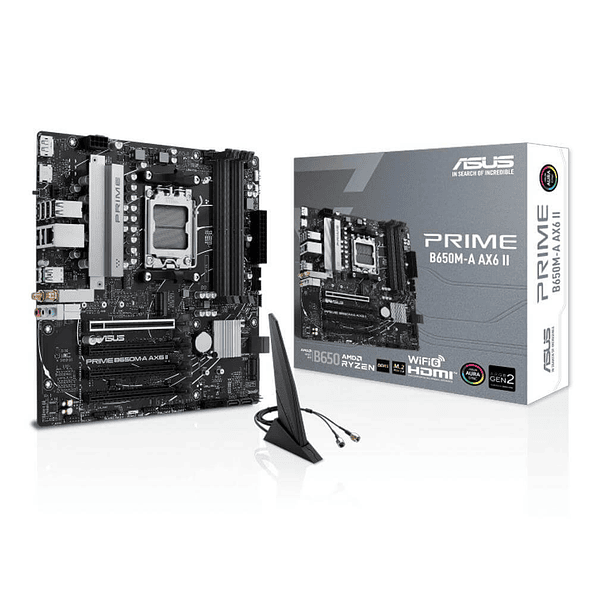Placa Madre ASUS PRIME B650M-A AX2 DDR5 AM5 WiFi 6 para Ryzen 7000 1