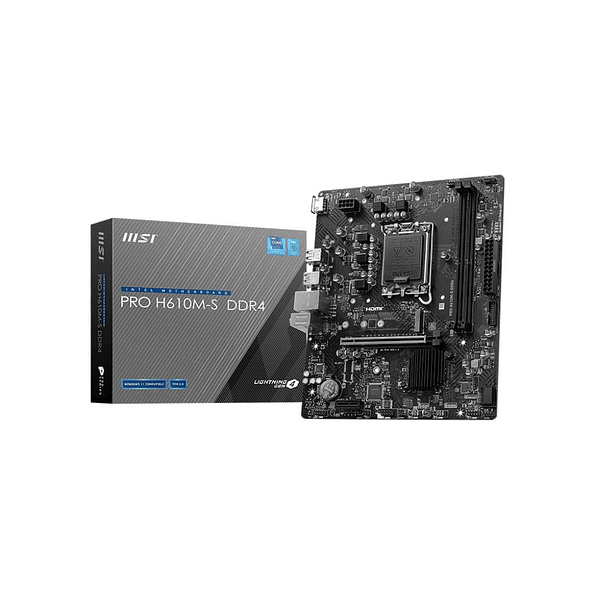 Placa Madre MSI PRO H610M-S DDR4 | Soporte Intel 12ª-14ª Gen, M.2, HDMI, Micro-ATX 1