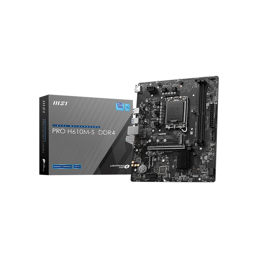Placa Madre MSI PRO H610M-S DDR4 | Soporte Intel 12ª-14ª Gen, M.2, HDMI, Micro-ATX 1