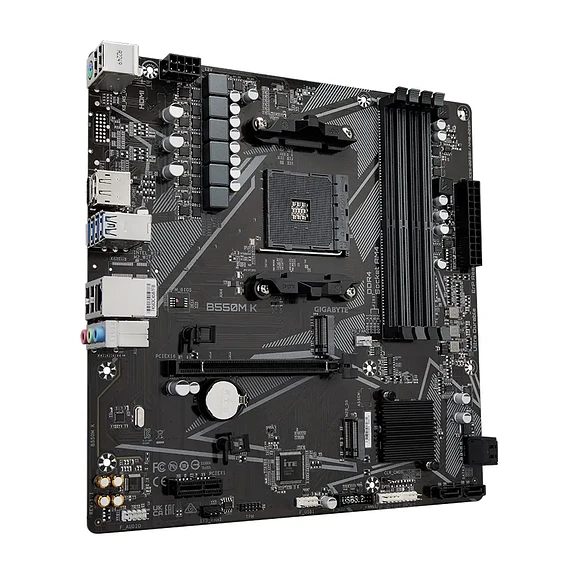 Placa Madre Gigabyte B550M K AMD AM4 PCIe 4.0 Micro-ATX DDR4 M.2 HDMI 3