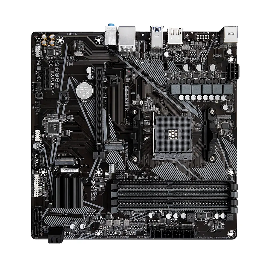 Placa Madre Gigabyte B550M K AMD AM4 PCIe 4.0 Micro-ATX DDR4 M.2 HDMI 4
