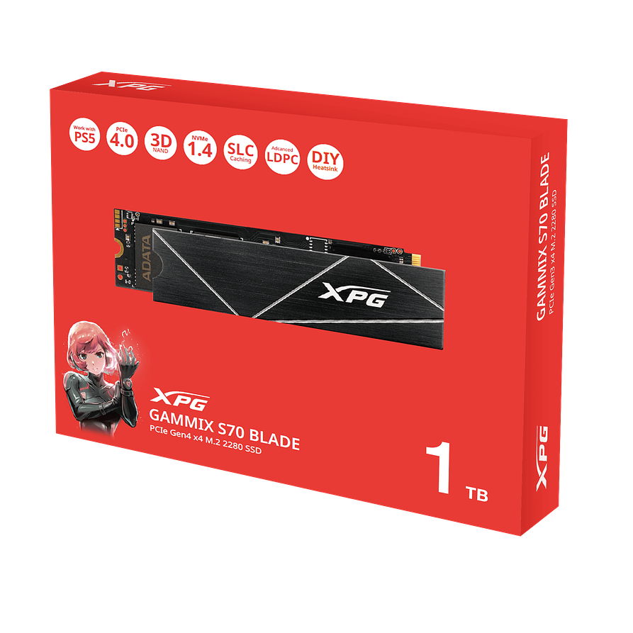 SSD XPG GAMMIX S70 BLADE 1TB M.2 PCIe 4.0 7400MB/s 4