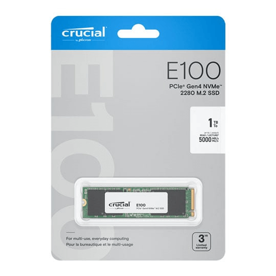 SSD M.2 Crucial E100 1TB PCIe Gen4 NVMe 5000MB/s 4
