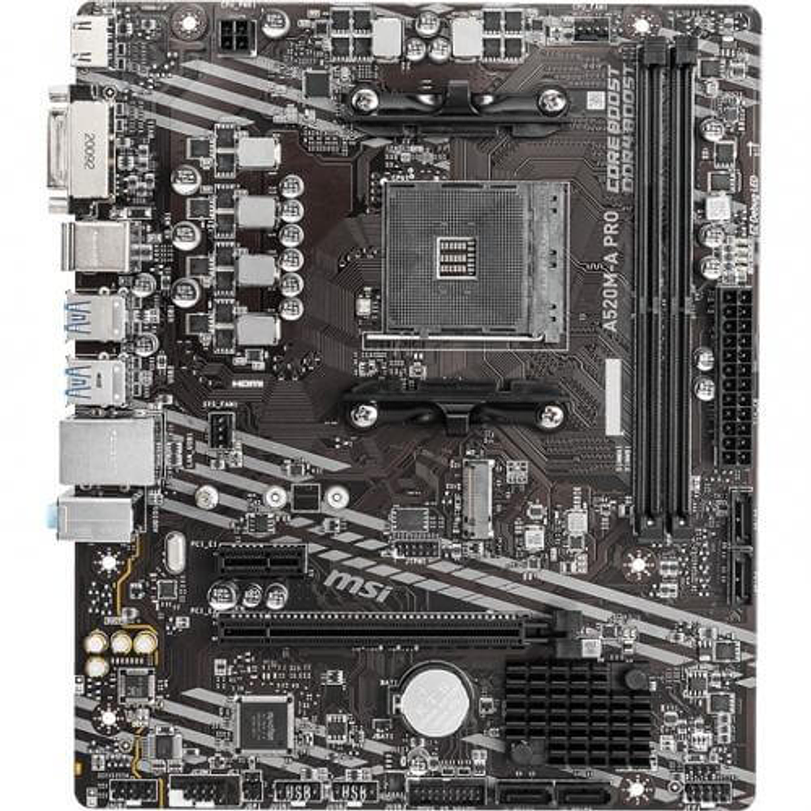 Placa Madre MSI A520M-A PRO | Socket AM4, DDR4, M.2, Micro-ATX 2