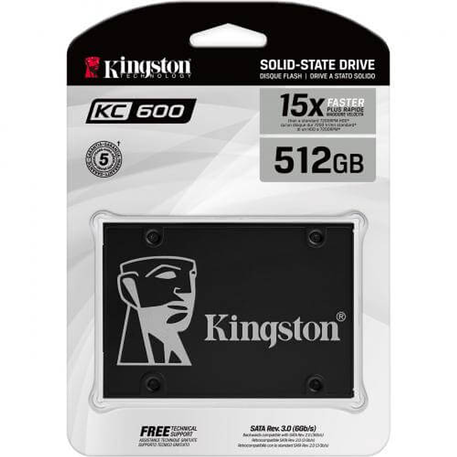 SSD Kingston KC600 512GB SATA 2.5” | 550MB/s Lectura, 520MB/s Escritura 3