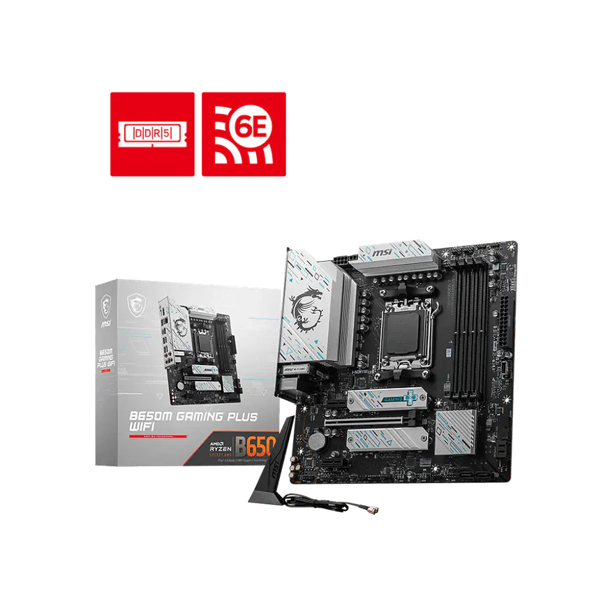 Placa Madre MSI B650M GAMING PLUS WIFI DDR5 AM5 con Wi-Fi 6E y Bluetooth 5.3 1