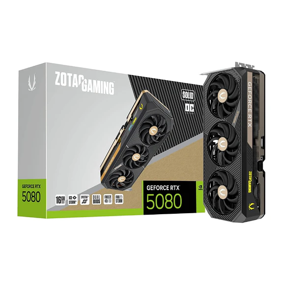 Zotac GAMING GeForce RTX 5080 SOLID OC 16GB GDDR7 - Triple Ventilador RGB 1
