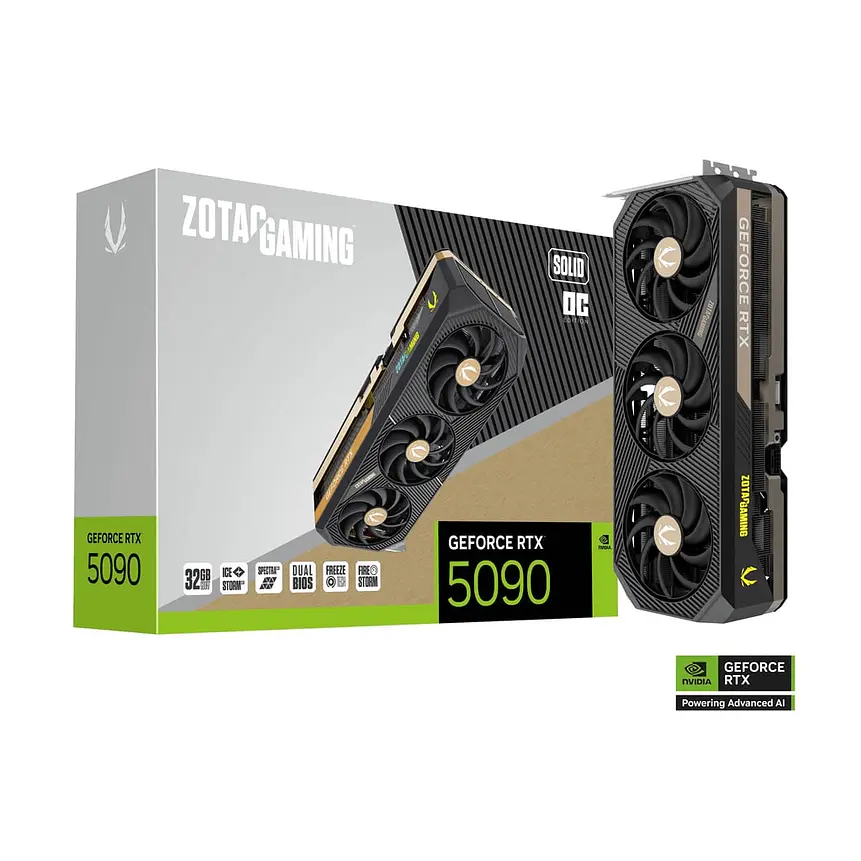 Zotac GAMING GeForce RTX 5090 SOLID OC 32GB GDDR7 RGB PCIe 5.0 1