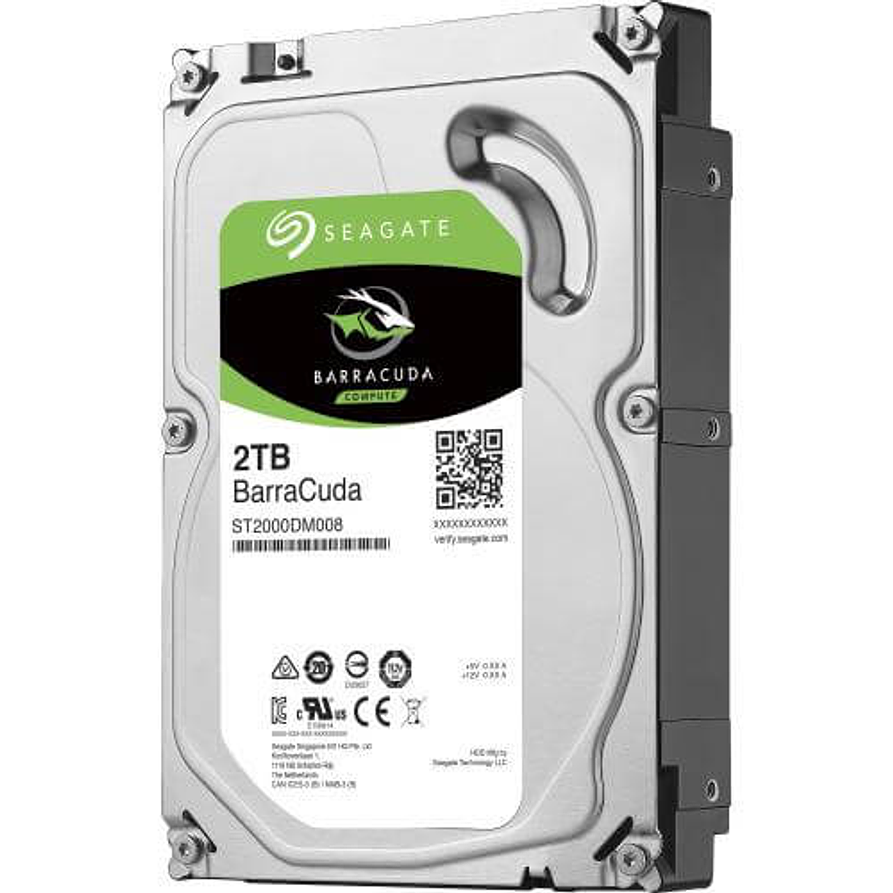 Disco Duro Seagate BarraCuda 2TB 7200RPM SATA 3.5” con 256MB de Caché 3