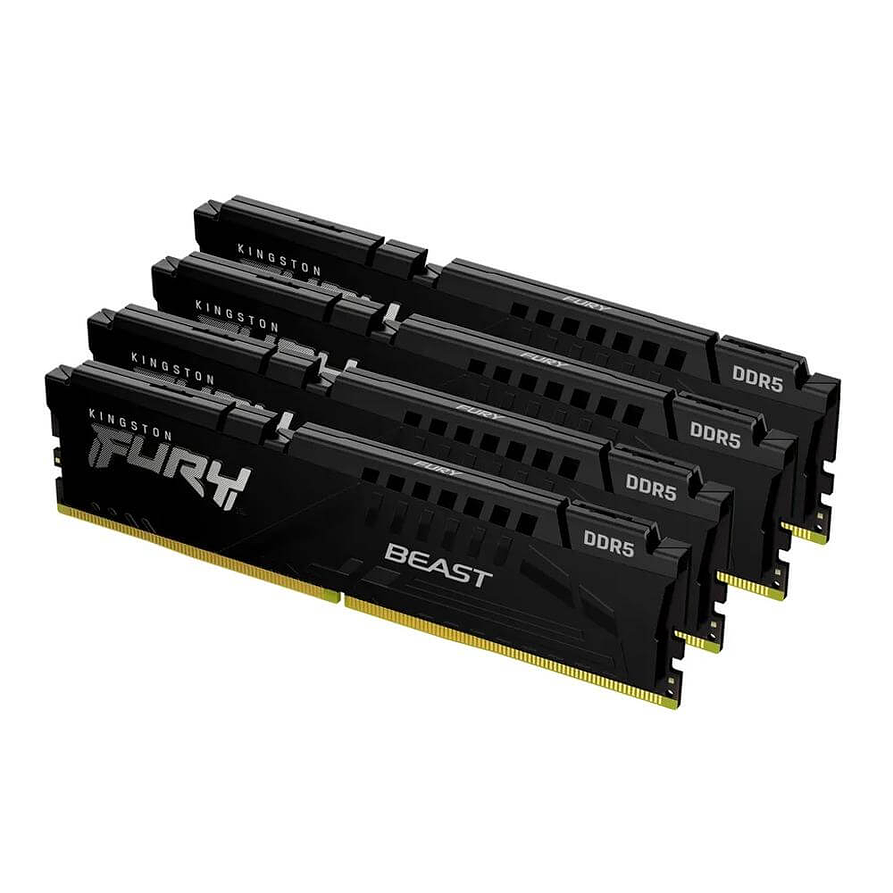 Kit RAM Kingston FURY Beast 128GB (4x32GB) DDR5 5200MHz CL40 1