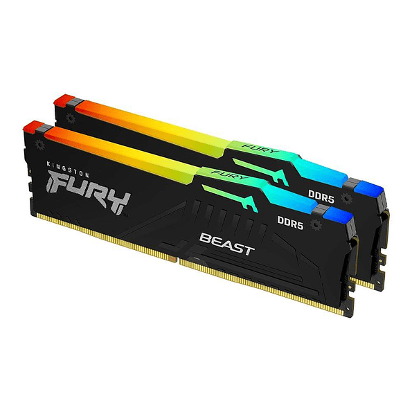 Memoria RAM Kingston Fury Beast RGB 32GB (2x16GB) DDR5 6000MHz CL30 1