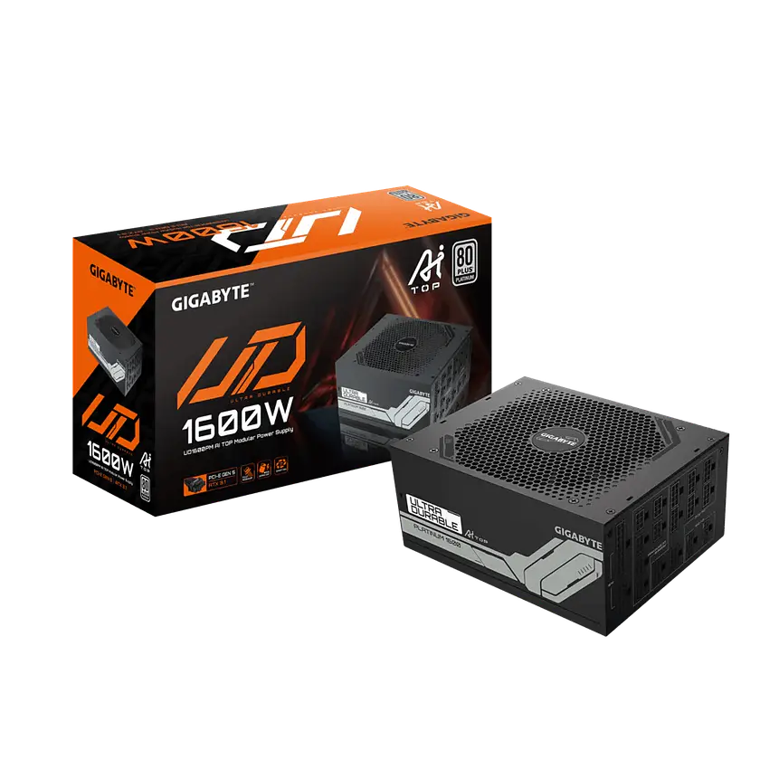 Fuente de Poder Gigabyte UD1600PM PG5 AI TOP 1600W 80+ Platinum ATX 3.1 Modular 1