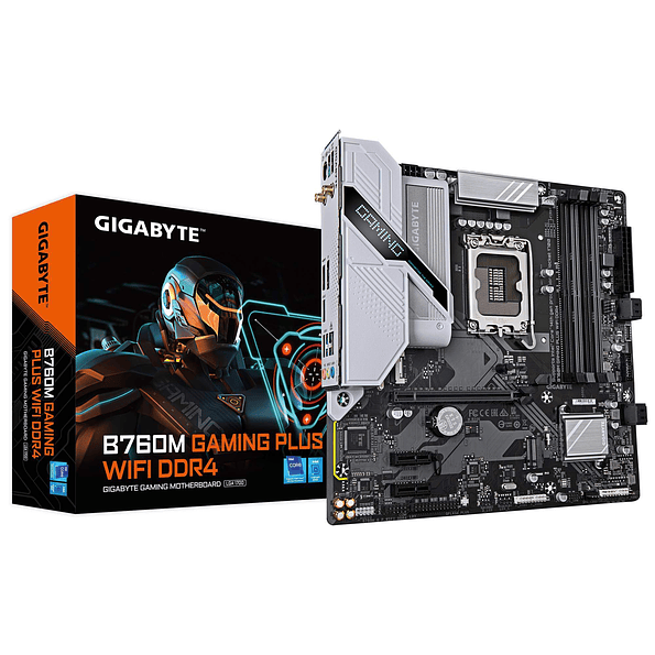 Placa Madre Gigabyte B760M Gaming Plus WiFi DDR4 - Soporte Intel 12ª/13ª/14ª Gen, Micro ATX, Wi-Fi 6 1