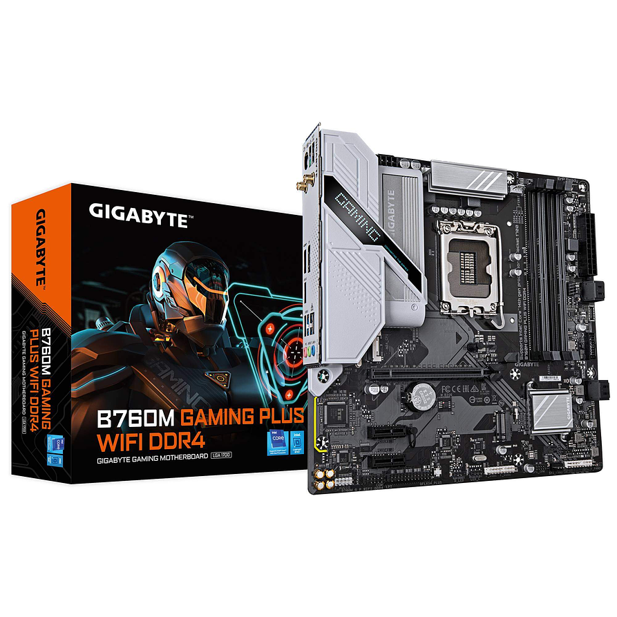 Placa Madre Gigabyte B760M Gaming Plus WiFi DDR4 - Soporte Intel 12ª/13ª/14ª Gen, Micro ATX, Wi-Fi 6 1