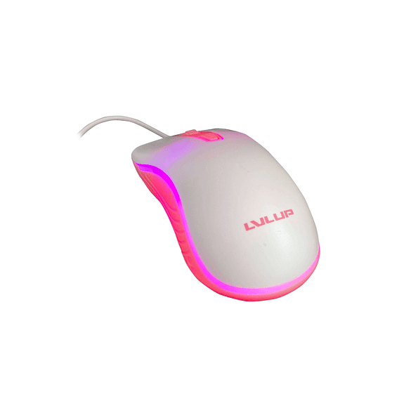 Kit Gamer Rosado LvlUp LU745 con Teclado, Mouse y Audífonos LED USB 4
