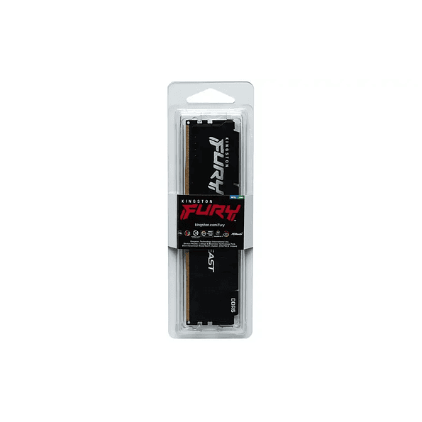 Memoria RAM Kingston Fury Beast 16GB DDR5 6400MHz CL32 Black Intel XMP/AMD EXPO 3