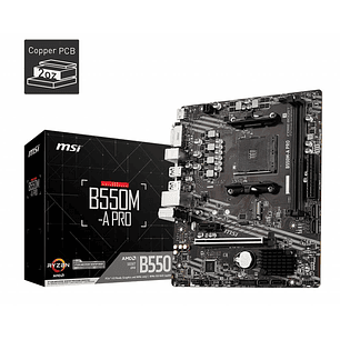 Placa Madre MSI B550M-A PRO | AMD AM4, PCIe 4.0, DDR4 4600MHz