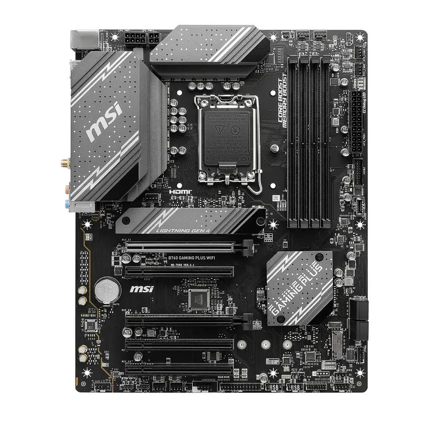MSI B760 GAMING PLUS WIFI DDR5 | Wi-Fi 6E, PCIe 4.0, DDR5 6800+MHz, Intel 14ª/13ª/12ª Gen 2