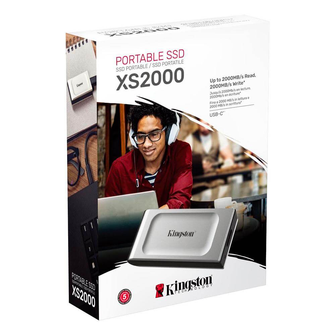 Kingston XS2000 SSD Externo 4TB USB-C | Velocidad 2000MB/s 3