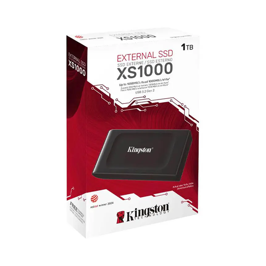 Unidad SSD Externa Kingston XS1000 1TB USB 3.2 Gen 2, 1050MB/s 3
