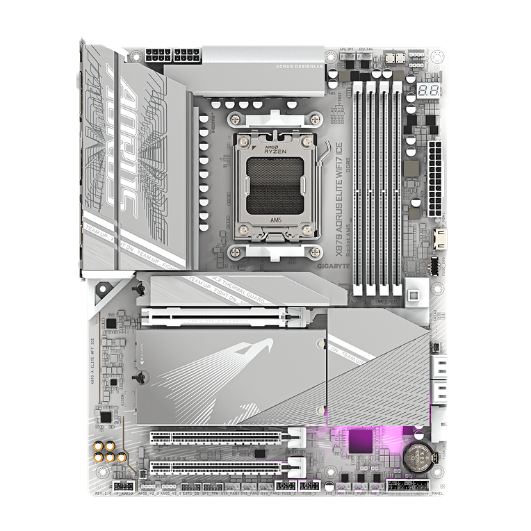 Placa Madre Gigabyte X870 AORUS ELITE WIFI7 ICE – DDR5, Wi-Fi 7, AM5, PCIe 5.0 2