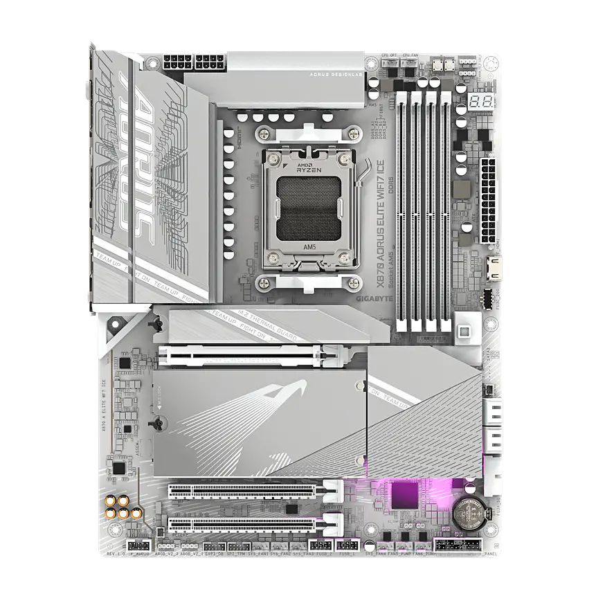 Placa Madre Gigabyte X870 AORUS ELITE WIFI7 ICE – DDR5, Wi-Fi 7, AM5, PCIe 5.0 2