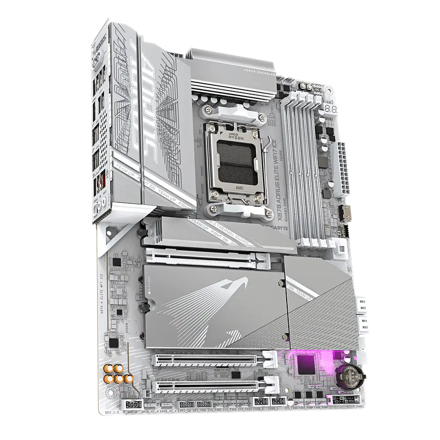 Placa Madre Gigabyte X870 AORUS ELITE WIFI7 ICE – DDR5, Wi-Fi 7, AM5, PCIe 5.0 3