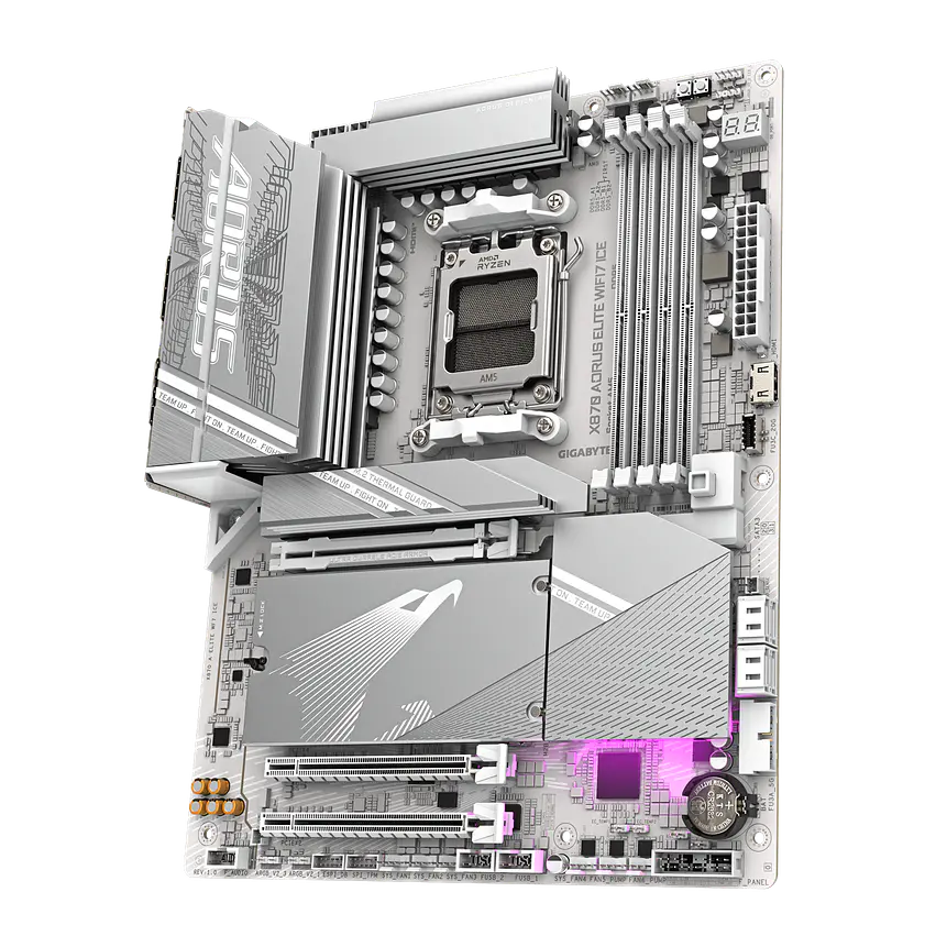 Placa Madre Gigabyte X870 AORUS ELITE WIFI7 ICE – DDR5, Wi-Fi 7, AM5, PCIe 5.0 4
