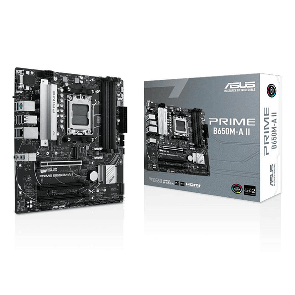 Placa Madre ASUS Prime B650M-A II AM5 DDR5 Micro-ATX RGB 2xM.2 HDMI DP VGA 1