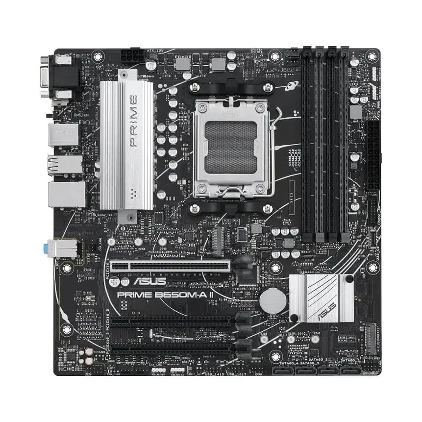 Placa Madre ASUS Prime B650M-A II AM5 DDR5 Micro-ATX RGB 2xM.2 HDMI DP VGA 3
