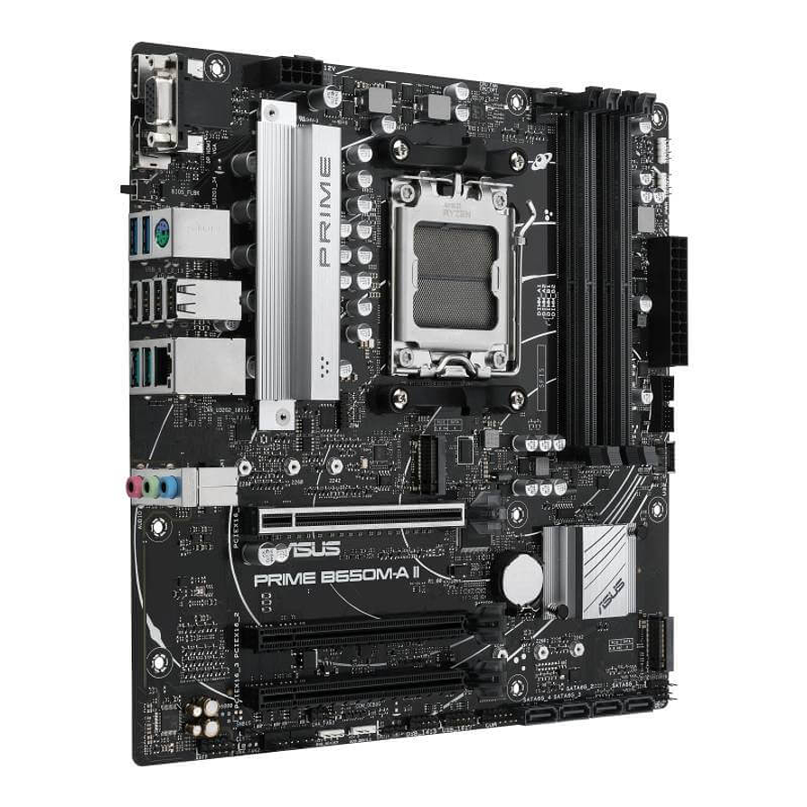 Placa Madre ASUS Prime B650M-A II AM5 DDR5 Micro-ATX RGB 2xM.2 HDMI DP VGA 4