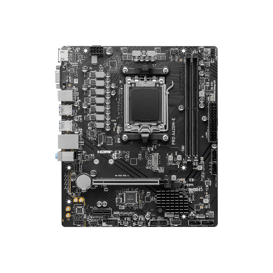 Placa Madre MSI PRO A620M-E DDR5 AM5 Micro ATX Ryzen 7000 2