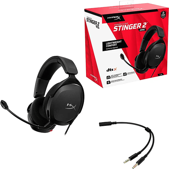 Audífonos Gamer HyperX Cloud Stinger 2 Core Black con Sonido DTS 3