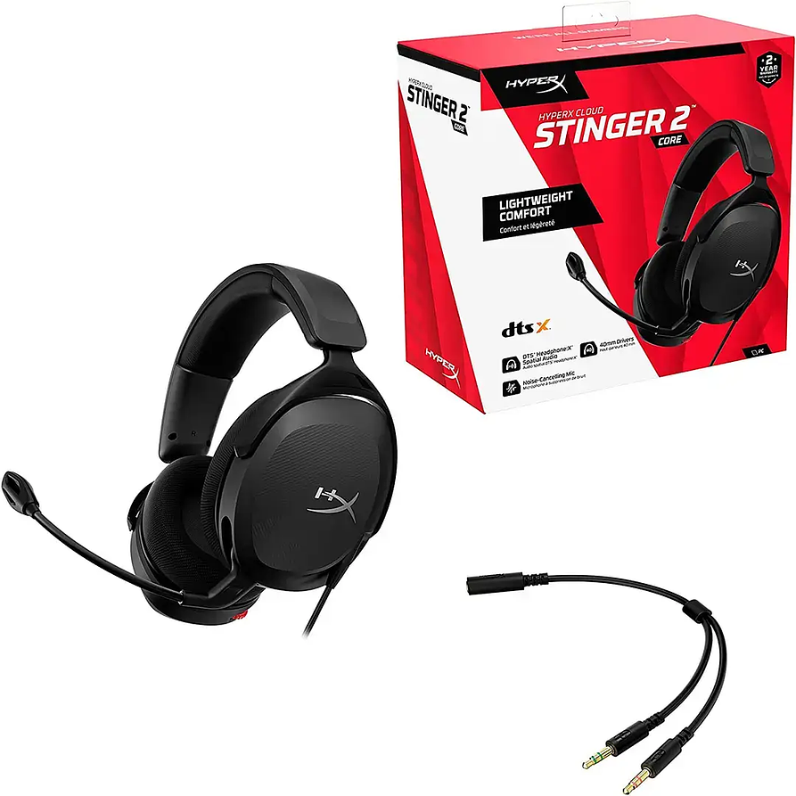 Audífonos Gamer HyperX Cloud Stinger 2 Core Black con Sonido DTS 3