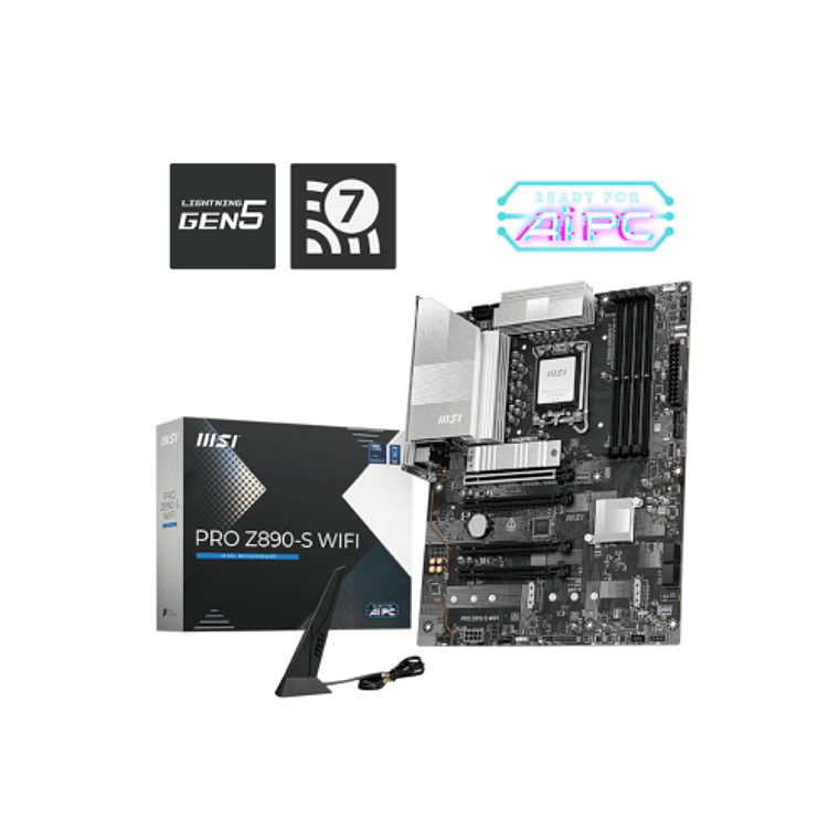 Placa Madre MSI PRO Z890-S WIFI para Intel Core Ultra, DDR5 y Wi-Fi 7 1