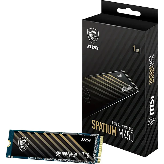 Unidad de Estado Sólido MSI SPATIUM M450 1TB NVMe PCIe 4.0 M.2 2280 3