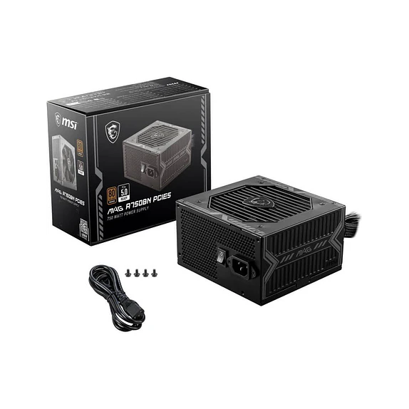 MSI MAG A750BN PCIE5 750W 80 Plus Bronze – Fuente de Poder ATX 1